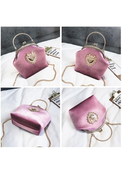 Tasarım Çanta Kadın Omuz Çantaları Moda Tote Çanta Yüksek Kalite Zincir Crossbody Çanta Bayanlar Akşam Paketi | Omuz Çantaları (Pembe) (Yurt Dışından)