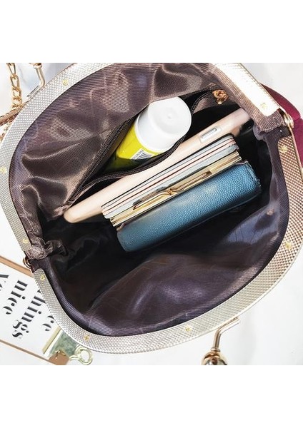 Tasarım Çanta Kadın Omuz Çantaları Moda Tote Çanta Yüksek Kalite Zincir Crossbody Çanta Bayanlar Akşam Paketi | Omuz Çantaları (Pembe) (Yurt Dışından)