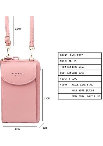 Pembe Lady Messenger Çanta Mini Çanta Cep Telefonu Çanta Bayan Çanta Üst Kolu Çanta (11 cm * 4 cm * 18 Cm) (Yurt Dışından)