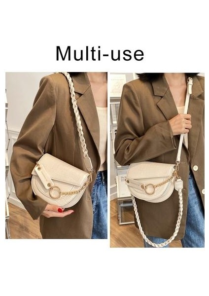 Kadınlar Için Crossbody Çanta 2021 Lüks Marka Timsah Yarım Dairesi Eyer Çanta Deri Çanta Çanta Tasarımcı Bayanlar Omuz Çantaları (Kahve Rengi) (Yurt Dışından)