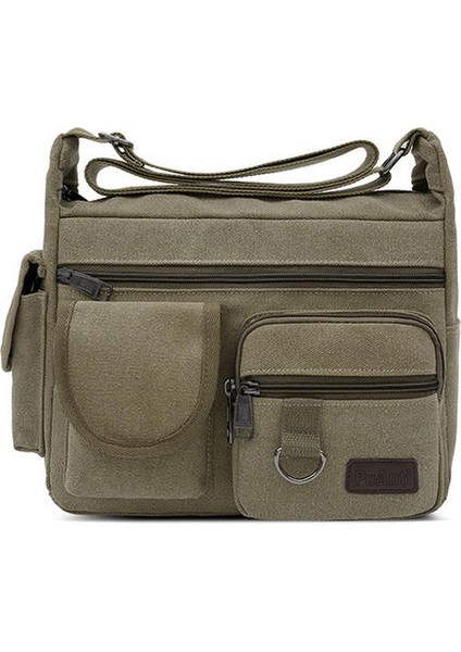 Erkek Moda Vintage Crossbody Satchel El Çantası Omuz Rahat Seyahat Çanta Okul Kitabı Messenger Çanta (Yeşil) (Yurt Dışından)