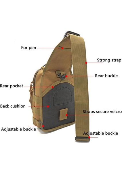 Yürüyüş Trekking Sırt Çantası Spor Tırmanma Omuz Çantaları Taktik Kamp Avcılık Daypack Balıkçılık Açık Askeri Omuz Çantası (Yurt Dışından)