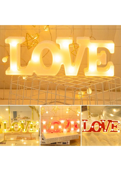 LED Aşk Işıkları Güzel Gece Lambası Akülü (Yurt Dışından)