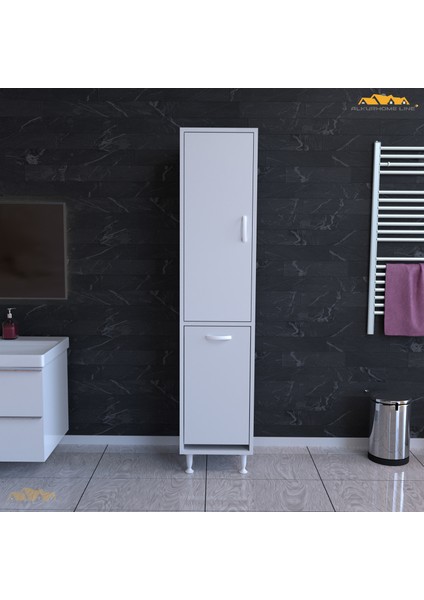 Forbest 40X135 cm Çamaşır Sepetli Dolap, Banyo Düzenleyici Detarjan Temizlik Havlu Dolabı