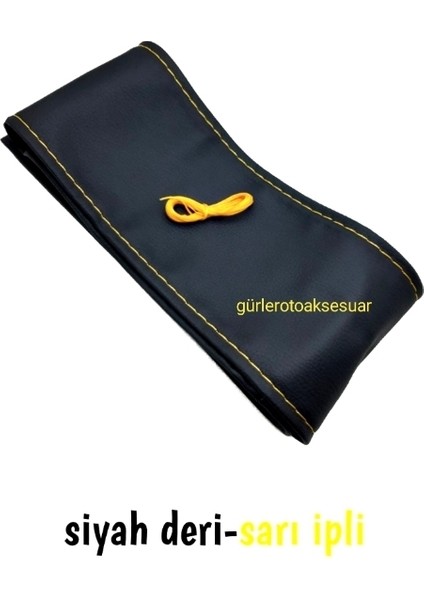Deri Dikmeli Direksiyon Kılıfı Sarı Ipli Soft Kokusuz ( 38×10CM ) fiyatları