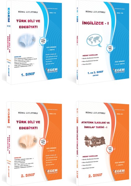 AÖF Türk Dili ve Edebiyatı 1 ve 2. Sınıf Güz Dönemi full set Konu ve Soru