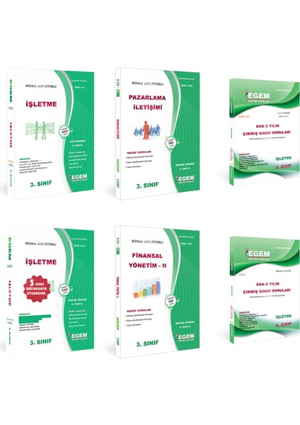AÖF İşletme 3. Sınıf Güz Bahar 5 ve 6. Dönem Konu Anlatımlı Soru Full Set