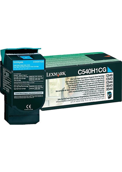 C540/C543/C544/C546/X543/X544/X546/X548 -C540H1CG Mavi Orjinal Toner 2000 Sayfa Kapasiteli