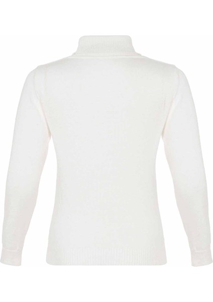 BP101 Balıkçı Yaka Beyaz Çocuk Kazak fiyatları