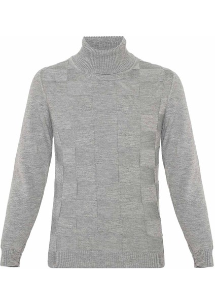 BP101 Balıkçı Yaka Açık Gri Çocuk Kazak