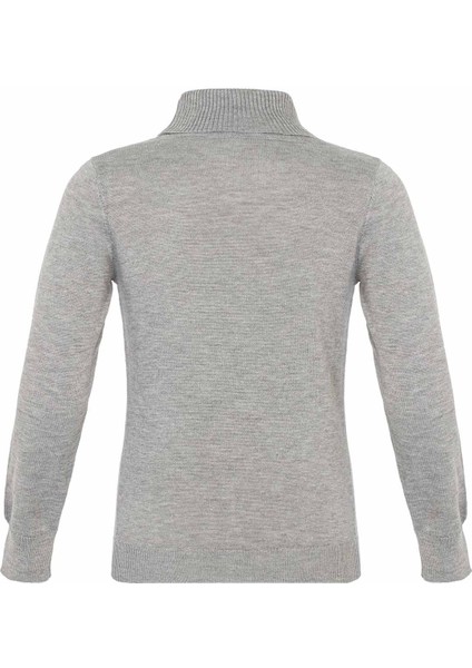 BP101 Balıkçı Yaka Açık Gri Çocuk Kazak fiyatları