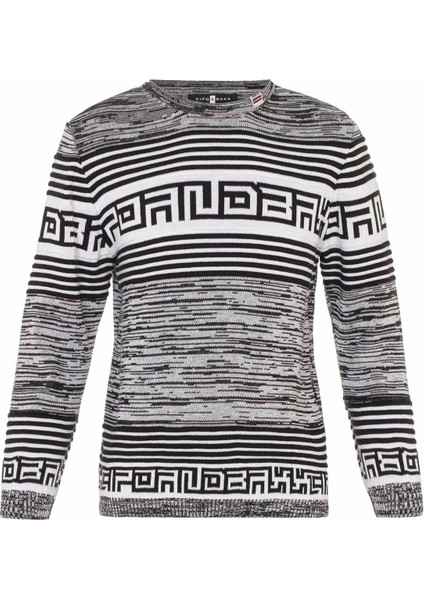 BP104 Desenli Gri Çocuk Kazak