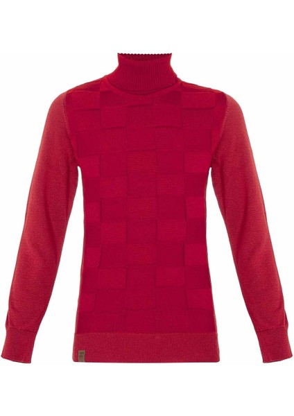 BP101 Balıkçı Yaka Kırmızı Çocuk Kazak