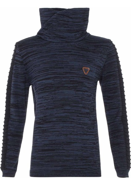 BP112 Lacivert Şal Yaka Çocuk Kazak