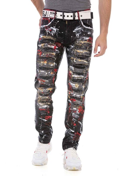 CD715 Ripped And Destroyed Biker Jeans