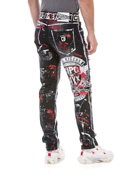 CD715 Ripped And Destroyed Biker Jeans