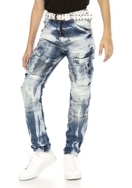 CDK103 Motorcu Tarz Kargo Cep Çocuk Kot Pantolon fiyatları