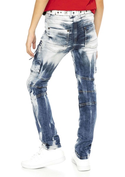 CDK103 Motorcu Tarz Kargo Cep Çocuk Kot Pantolon fırsatları