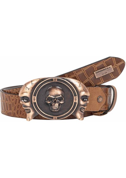 CG198 Metal Tokalı Taba Deri Kemer