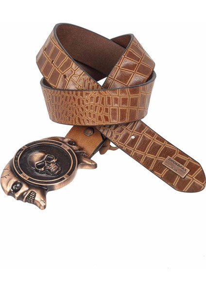 CG198 Metal Tokalı Taba Deri Kemer fiyatları