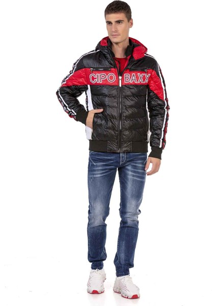 CJ269 Dolgulu Siyah Şişme Mont
