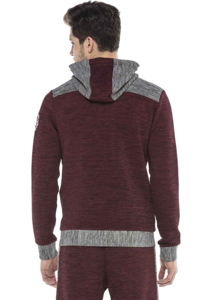 Cipo & Baxx CL372 Kapşonlu Fermuarlı Çizgili Ince Spor Sweatshirt