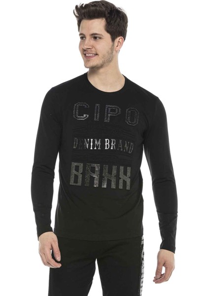 CL374 Gümüş Simli Kabartmalı Baskılı Sweatshirt fiyatları