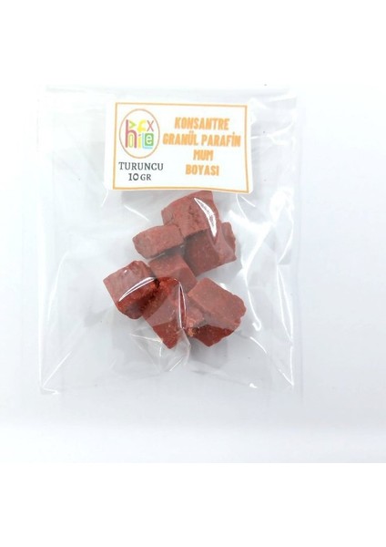 Mum Boyası Konsantre Granül Parafin Soya Wax Mum Boyası Turuncu Renk 10 gr