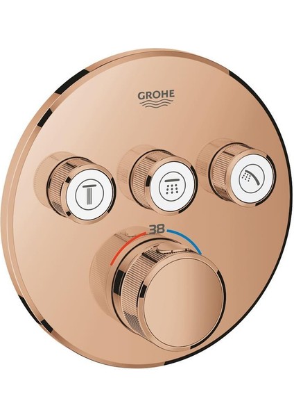 Grohtherm Smartcontrol Üç Valfli Akış Kontrollü, Ankastre Termostatik Duş Bataryası - 29121DA0