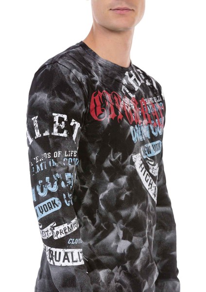 CL453 3 Boyutlu Siyah Erkek Sweatshirt fiyatları