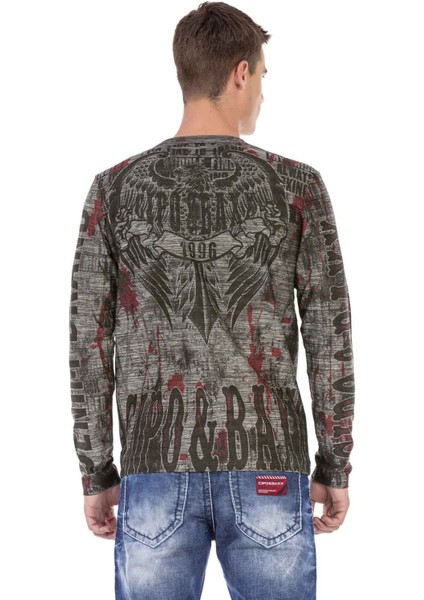 CL466 Desenli O Yaka Sweatshirt modelleri