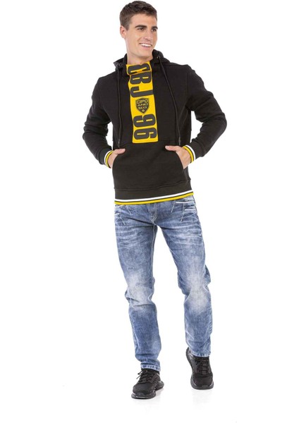 CL478 Kanguru Cep Siyah Sweatshirt