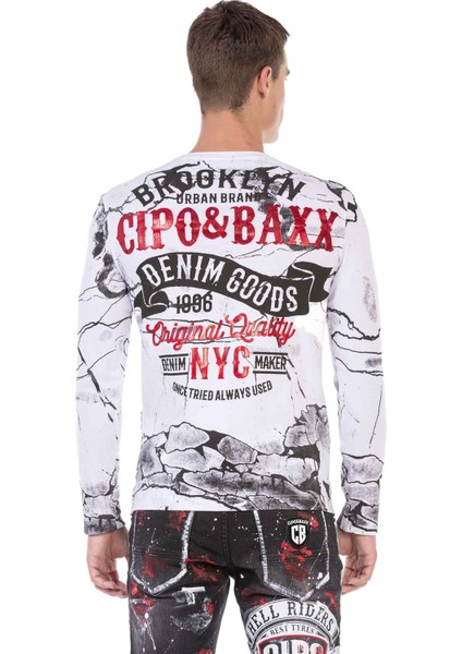 Cipo & Baxx CL487 Beyaz Brooklyn Sweatshirt