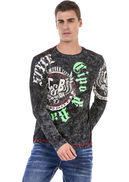 CL476 Neon Desenli Sweatshirt