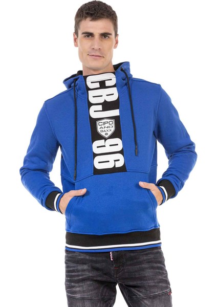 CL478 Saks Mavi Kanguru Cep Sweatshirt