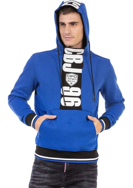 CL478 Saks Mavi Kanguru Cep Sweatshirt