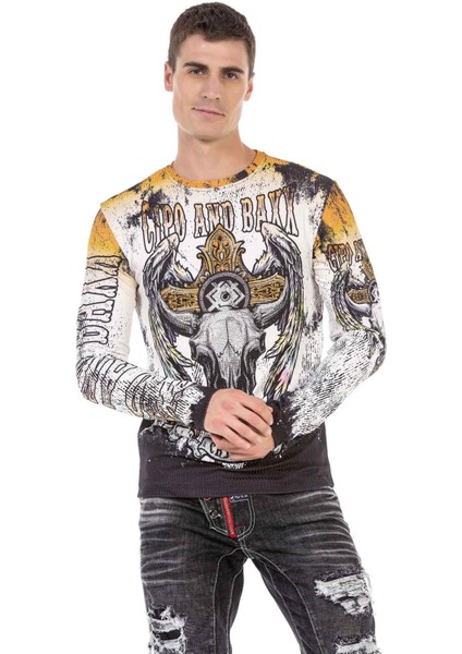 CL492 Taşlı Erkek Sweatshirt fiyatları