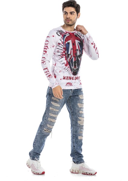 CL498 GB Skull Beyaz Sweatshirt modelleri
