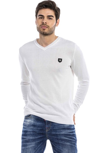 CP242 V Yaka Beyaz Kazak