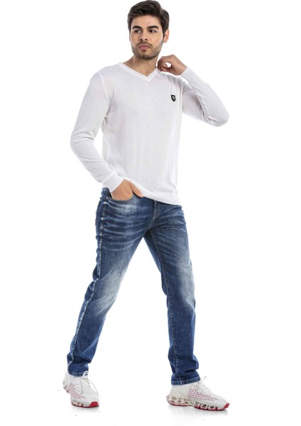 CP242 V Yaka Beyaz Kazak fırsatları