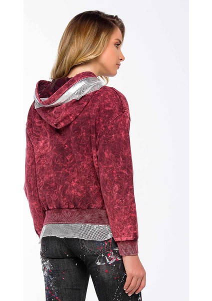 WL207 Taşlı Kapşonlu Tül Detaylı Bayan Sweatshirt fırsatları