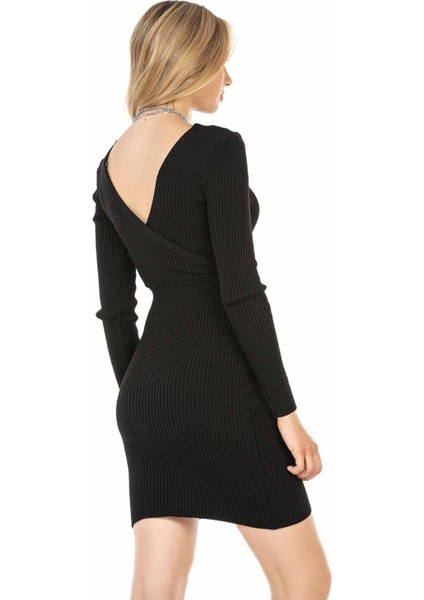 WP222 Siyah Mini Triko Elbise modelleri