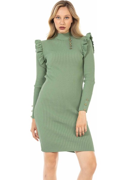 WP224 Yeşil Triko Elbise