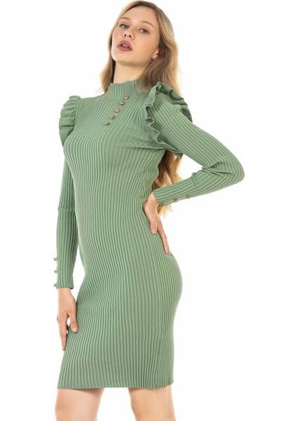 WP224 Yeşil Triko Elbise fiyatları