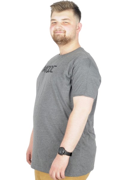 Büyük Beden T-Shirt Bisiklet Yaka Mode 22180 Antramelanj fiyatları