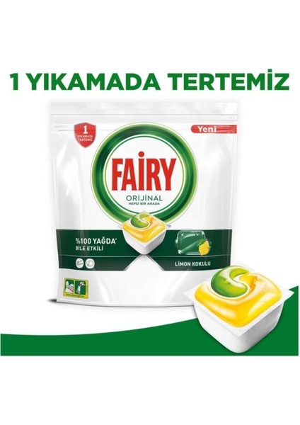 Hepsi Bir Arada Limon 36 Yıkama Makine Kapsülü x5