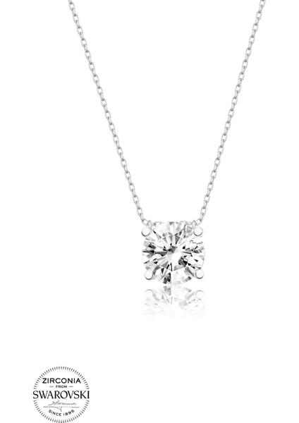 Union Swarovski Zirconia Kadın Tektaş Gümüş Kolye