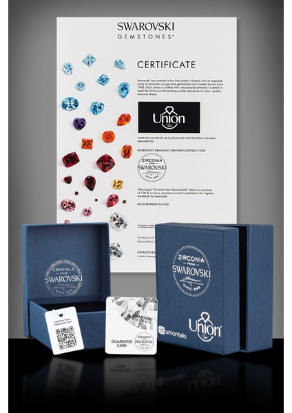Union Swarovski Zirconia Kadın Tektaş Gümüş Kolye