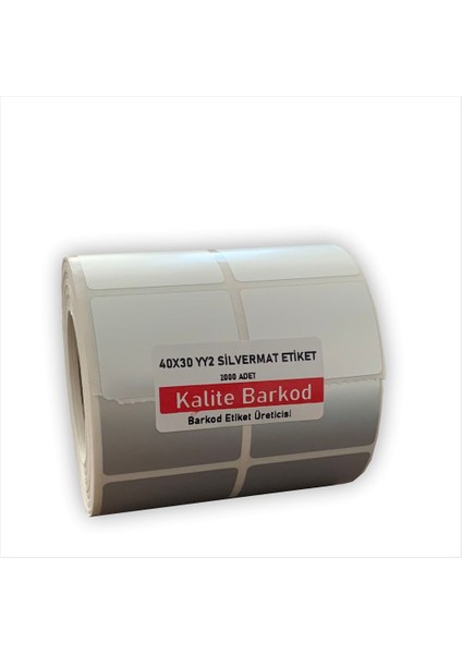 40X30 mm Yanayan2 Li Silvermat Etiket | Rulo Demirbaş Etiketi