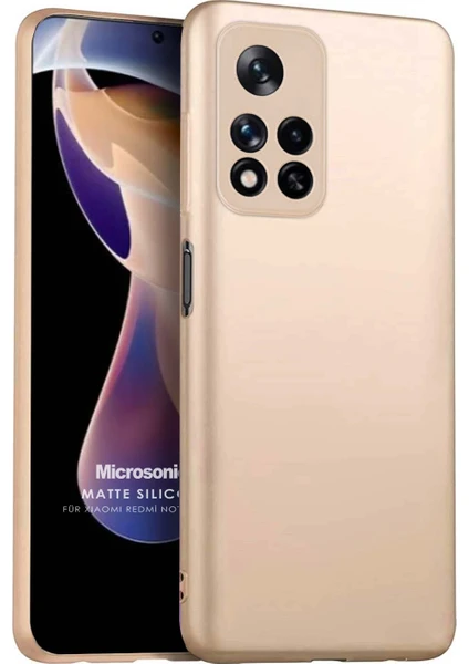 Matte Silicone Xiaomi Redmi Note 11 Pro Plus Kılıf Gold